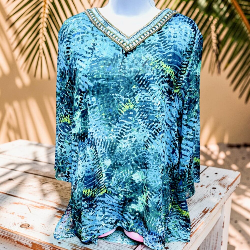 2 Blouses: New Torrid Sz 0 - Peck & Peclk Weekend Floral Long Sleeve (#59 - Picture 9 of 11